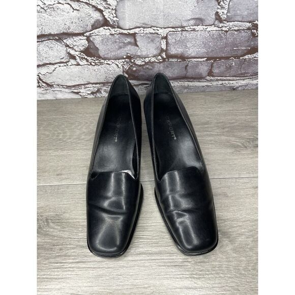 Rockport Black Leather Square Toe Pumps Heel Work Shoes Women’s Sz 8.5M US/39EU - Picture 4 of 16